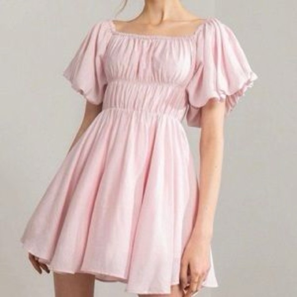 Beginning Boutique Pink Ruffle Mini Dress